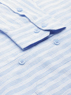 Jainish Men's Cotton Striped Formal Shirts ( SF 795Light-Blue ) - Distacart