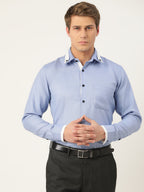 Jainish Men's Cotton Solid Formal Shirts ( SF 796Blue ) - Distacart