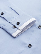 Jainish Men's Cotton Solid Formal Shirts ( SF 796Blue ) - Distacart