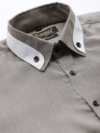 Jainish Men's Cotton Solid Formal Shirts ( SF 796Charcoal ) - Distacart