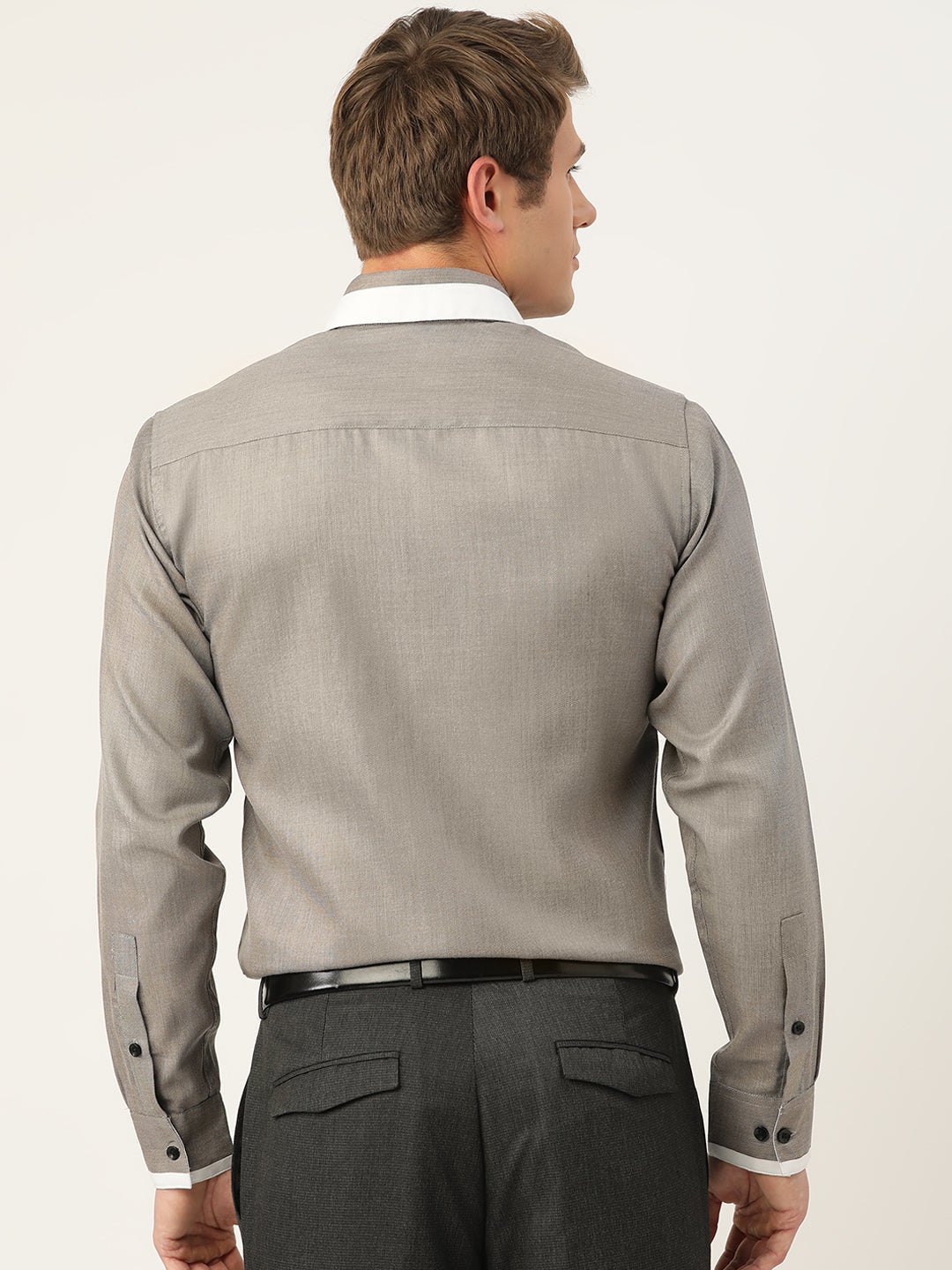 Jainish Men's Cotton Solid Formal Shirts ( SF 796Charcoal ) - Distacart