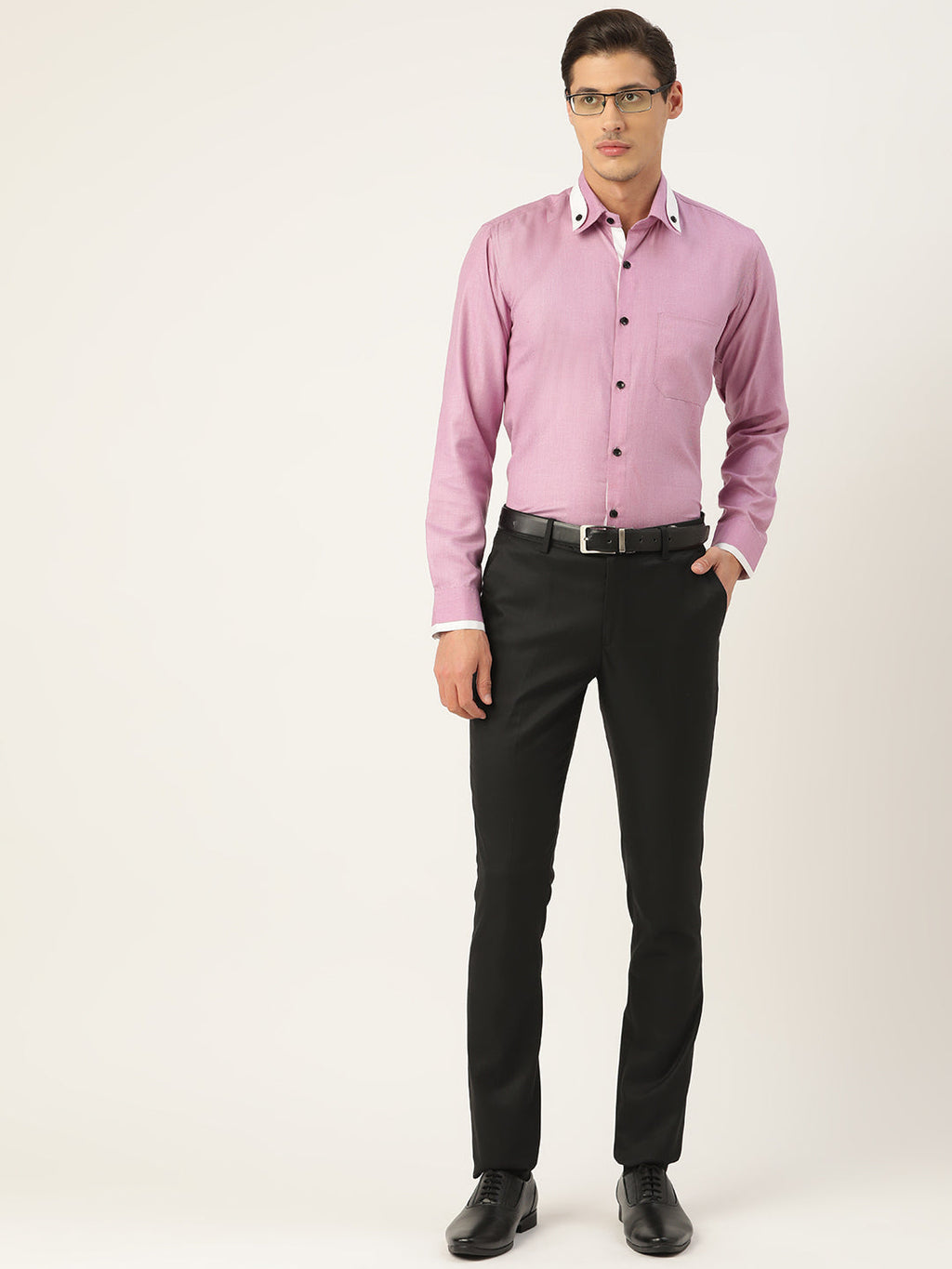 Jainish Men's Cotton Solid Formal Shirts ( SF 796Purple ) - Distacart