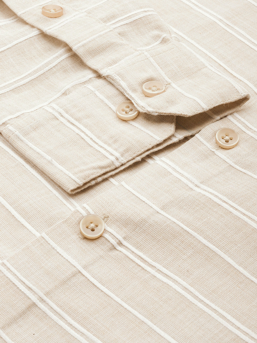 Jainish Men's Cotton Striped Formal Shirts ( SF 799Cream ) - Distacart