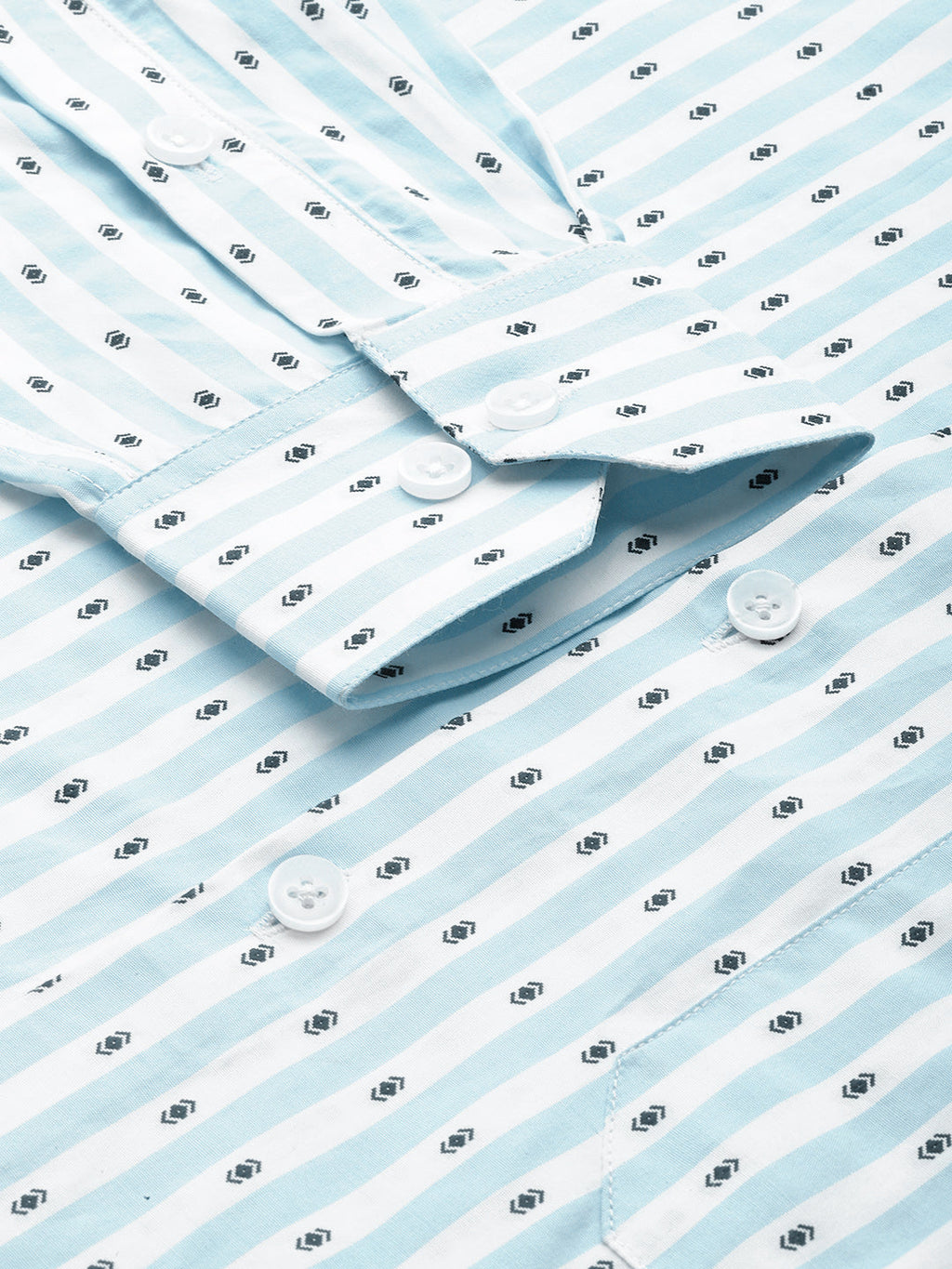 Jainish Men's Cotton Striped Formal Shirts ( SF 801Sky ) - Distacart