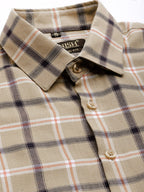 Jainish Men's Cotton Checked Formal Shirts ( SF 803Beige ) - Distacart