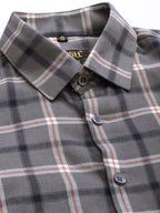 Jainish Men's Cotton Checked Formal Shirts ( SF 803Grey ) - Distacart