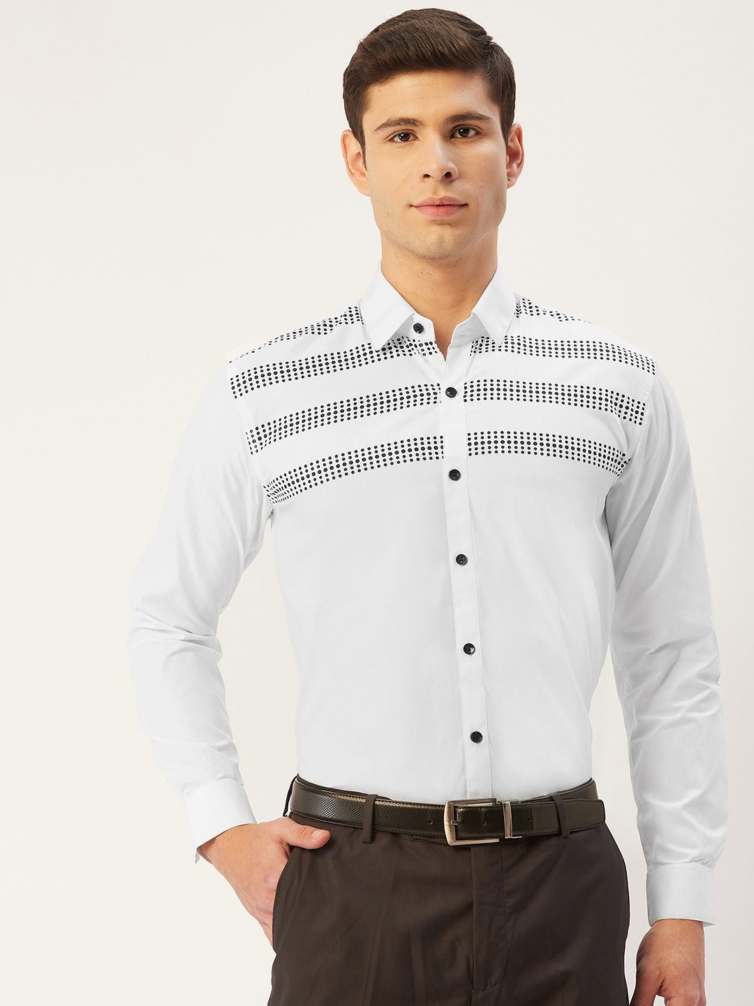 Jainish Men's Cotton Printed Formal Shirts ( SF 805White ) - Distacart