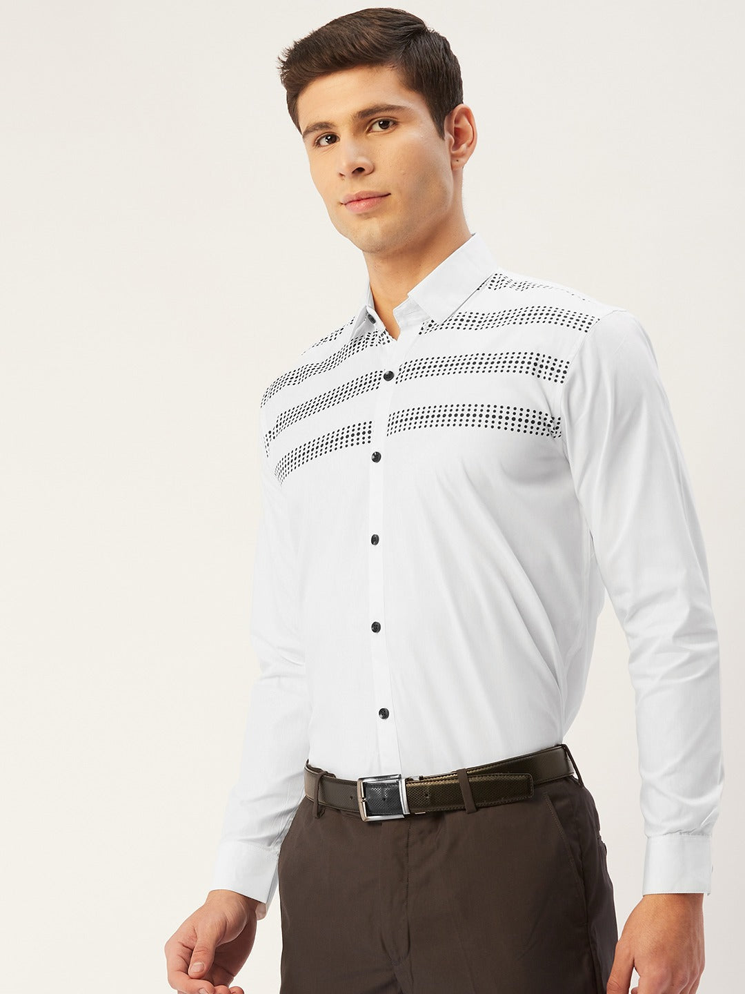 Jainish Men's Cotton Printed Formal Shirts ( SF 805White ) - Distacart