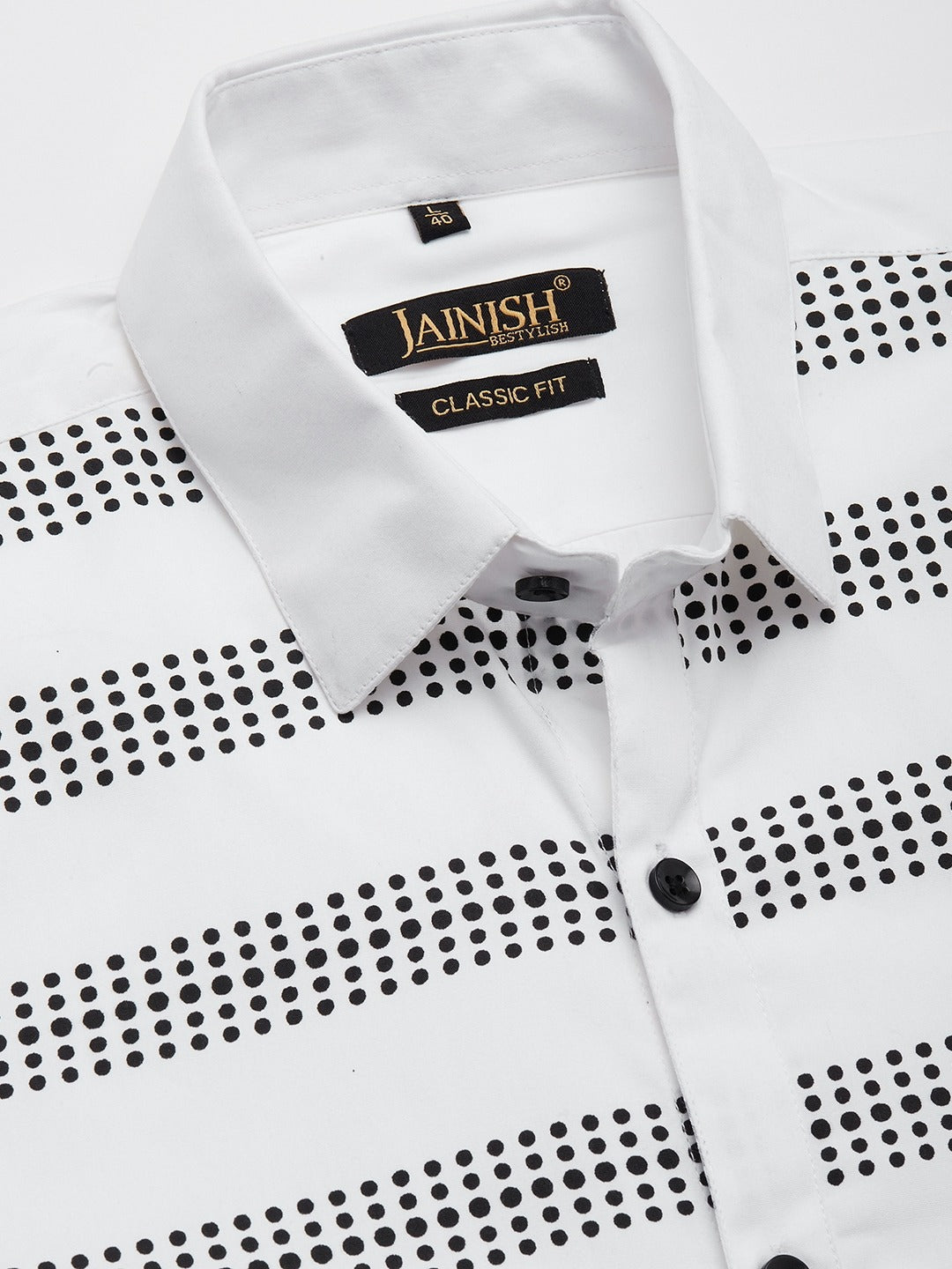 Jainish Men's Cotton Printed Formal Shirts ( SF 805White ) - Distacart