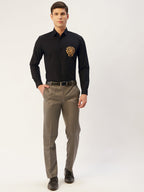 Jainish Men's Cotton Printed Formal Shirts ( SF 806Black ) - Distacart