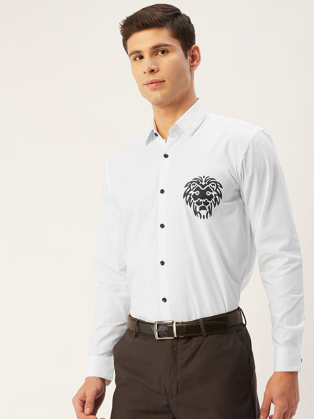 Jainish Men's Cotton Printed Formal Shirts ( SF 806White ) - Distacart