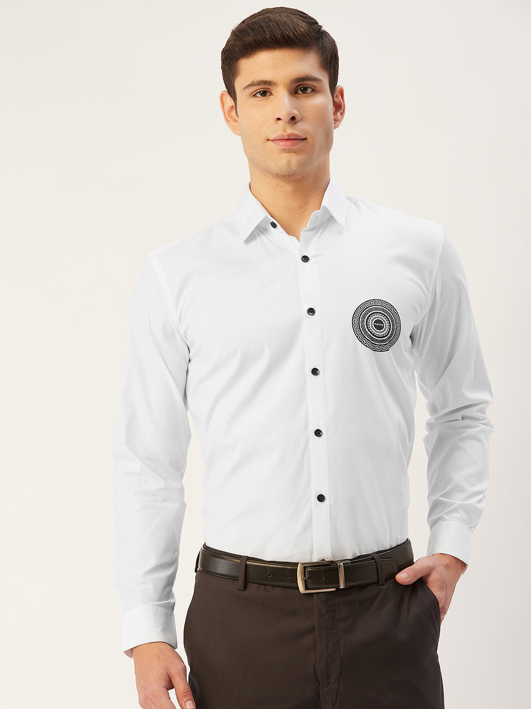 Jainish Men's Cotton Printed Formal Shirts ( SF 807White ) - Distacart