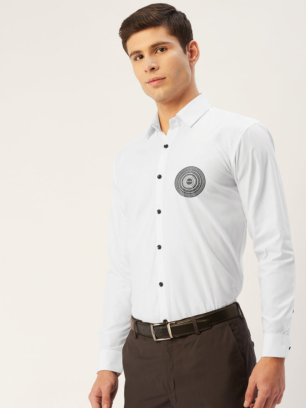 Jainish Men's Cotton Printed Formal Shirts ( SF 807White ) - Distacart