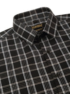 Jainish Men's Cotton Checked Half Sleeve Formal Shirts ( SF 808Black ) - Distacart