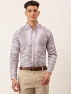 Jainish Men's Cotton Checked Button Down Collar Formal Shirts ( SF 809Light-Purple ) - Distacart