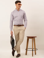 Jainish Men's Cotton Checked Button Down Collar Formal Shirts ( SF 809Light-Purple ) - Distacart