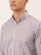 Jainish Men's Cotton Checked Button Down Collar Formal Shirts ( SF 809Light-Purple ) - Distacart