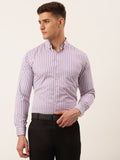 Jainish Men's Cotton Checked Button Down Collar Formal Shirts ( SF 809Purple ) - Distacart