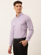 Jainish Men's Cotton Checked Button Down Collar Formal Shirts ( SF 809Purple ) - Distacart