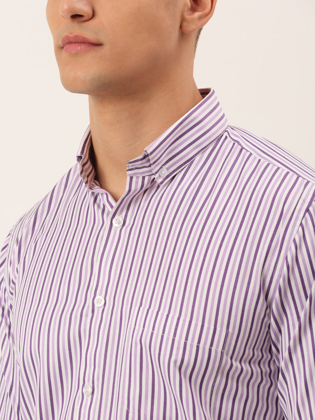 Jainish Men's Cotton Checked Button Down Collar Formal Shirts ( SF 809Purple ) - Distacart