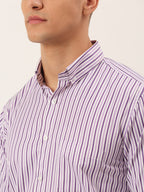 Jainish Men's Cotton Checked Button Down Collar Formal Shirts ( SF 809Purple ) - Distacart