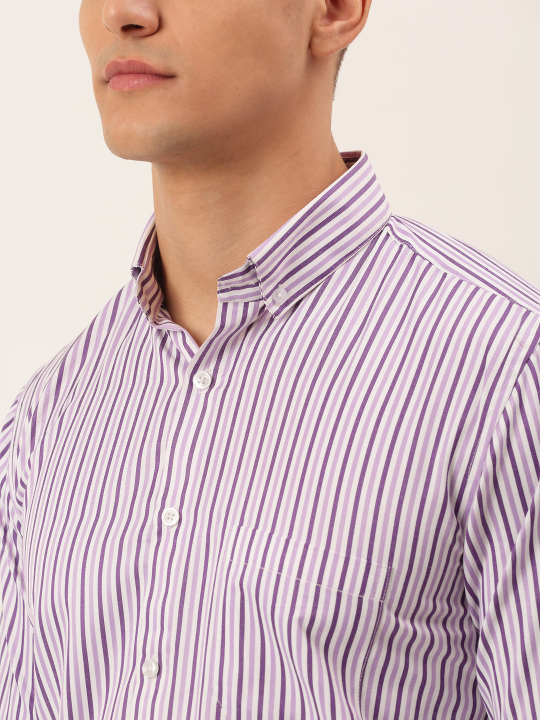 Jainish Men's Cotton Checked Button Down Collar Formal Shirts ( SF 809Purple ) - Distacart