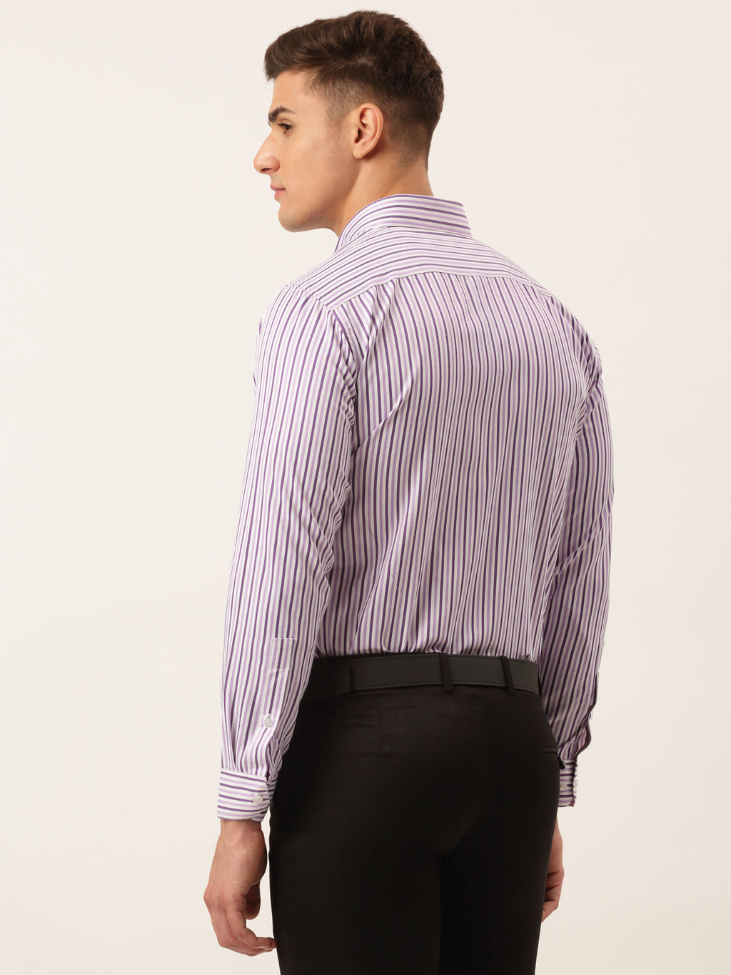 Jainish Men's Cotton Checked Button Down Collar Formal Shirts ( SF 809Purple ) - Distacart