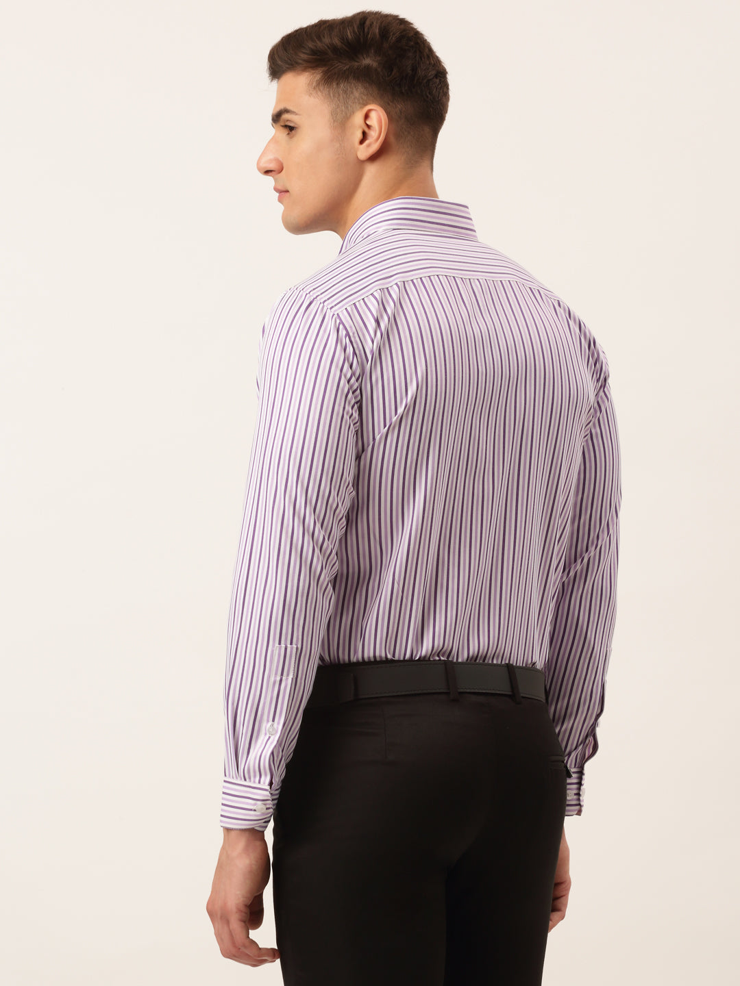 Jainish Men's Cotton Checked Button Down Collar Formal Shirts ( SF 809Purple ) - Distacart
