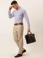 Jainish Men's Cotton Checked Button Down Collar Formal Shirts ( SF 809Voilet ) - Distacart