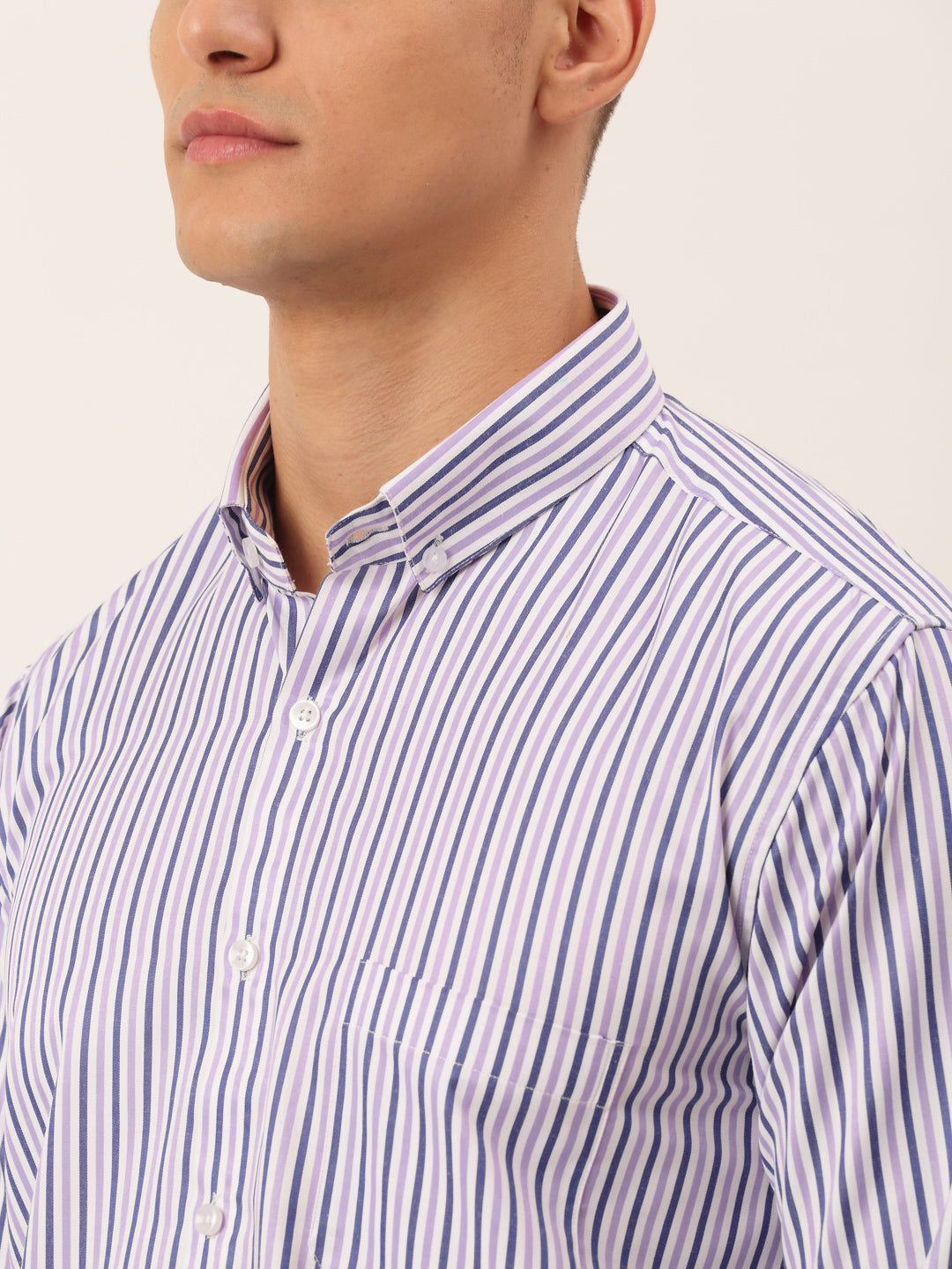 Jainish Men's Cotton Checked Button Down Collar Formal Shirts ( SF 809Voilet ) - Distacart