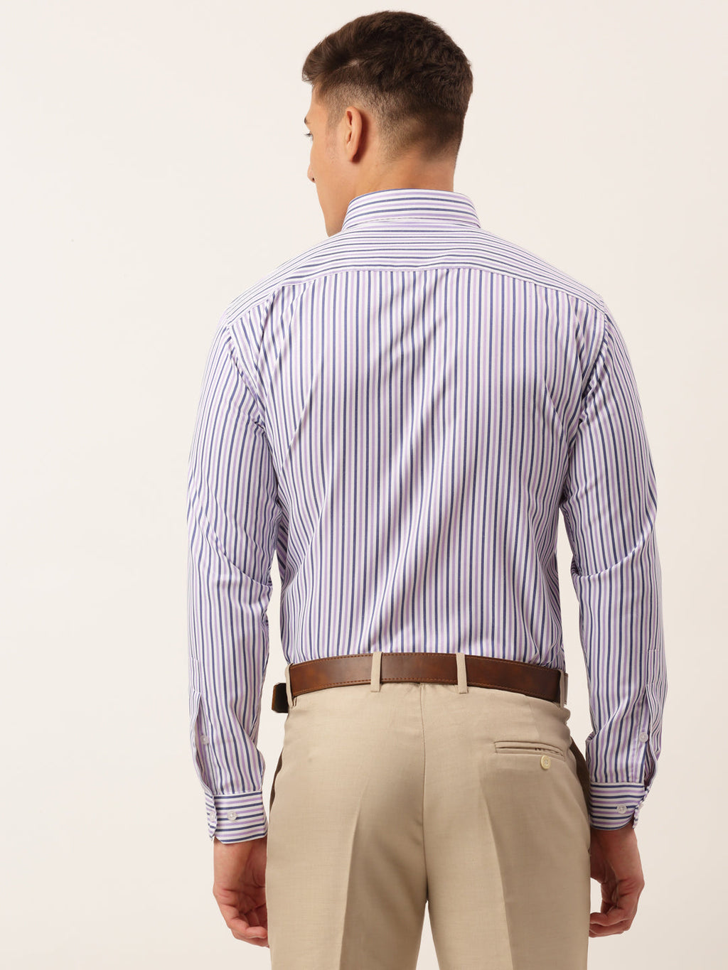 Jainish Men's Cotton Checked Button Down Collar Formal Shirts ( SF 809Voilet ) - Distacart