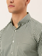 Jainish Men's Cotton Checked Button Down Collar Formal Shirts ( SF 810Black ) - Distacart