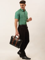 Jainish Men's Cotton Solid Half Sleeve Formal Shirts ( SF 811Green ) - Distacart