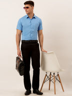 Jainish Men's Cotton Solid Half Sleeve Formal Shirts ( SF 811Light-Blue ) - Distacart
