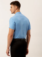 Jainish Men's Cotton Solid Half Sleeve Formal Shirts ( SF 811Light-Blue ) - Distacart