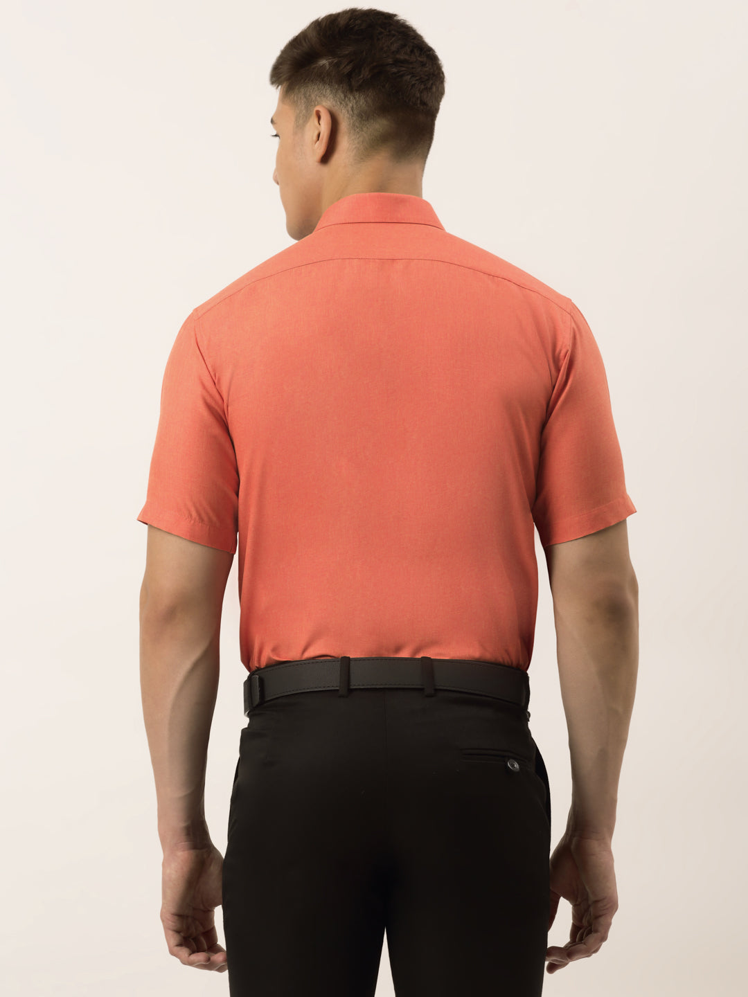 Jainish Men's Cotton Solid Half Sleeve Formal Shirts ( SF 811Peach ) - Distacart