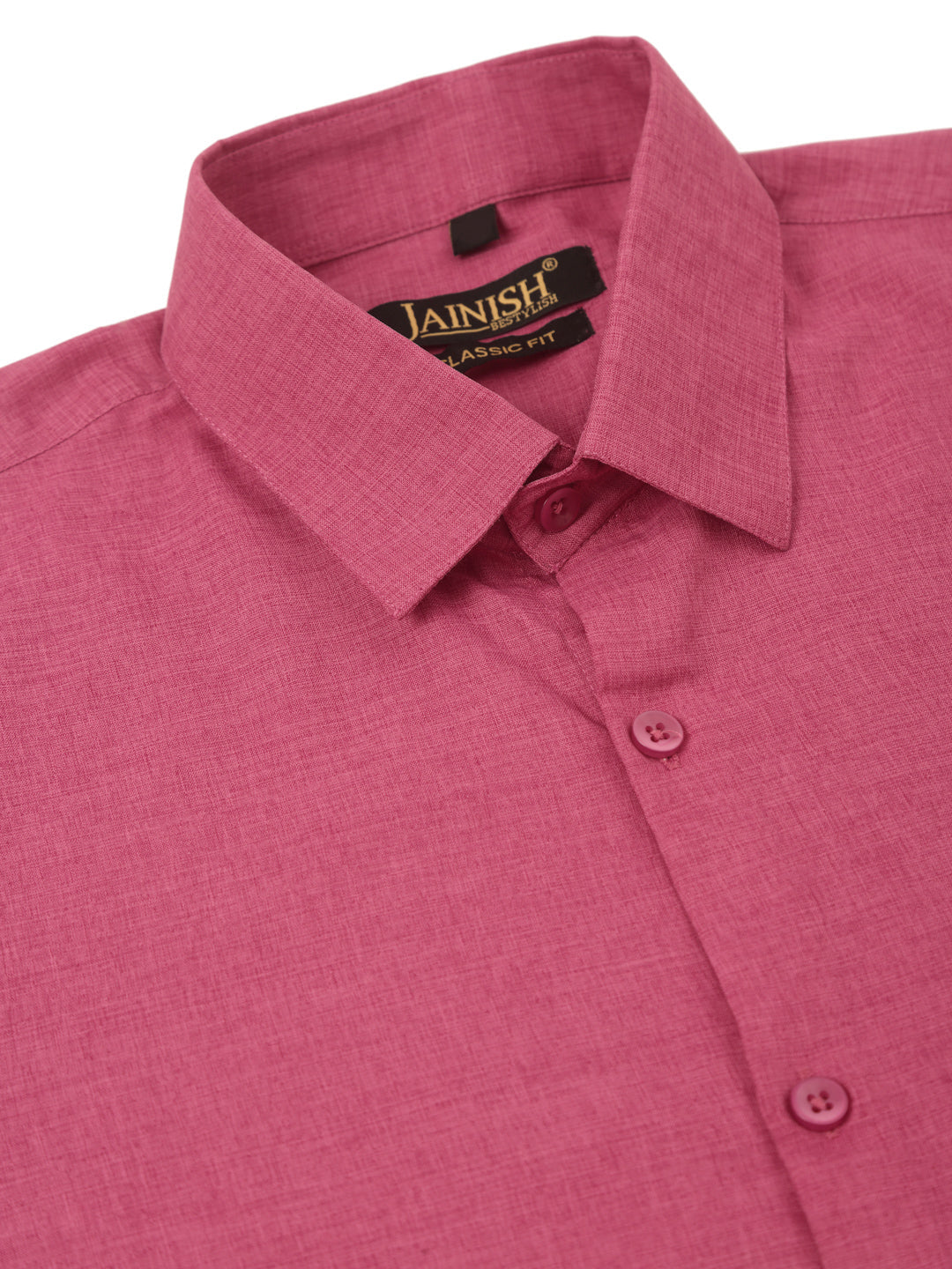 Jainish Men's Cotton Solid Half Sleeve Formal Shirts ( SF 811Pink ) - Distacart