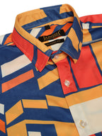 Jainish Men's Lycra Printed Half Sleeve Formal Shirts ( SF 814Navy ) - Distacart