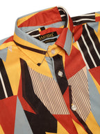 Jainish Men's Lycra Printed Half Sleeve Formal Shirts ( SF 814Yellow ) - Distacart