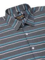 Jainish Men's Cotton Striped Half Sleeve Formal Shirts ( SF 816Grey ) - Distacart