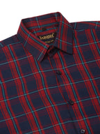 Jainish Men's Cotton Checked Half Sleeve Formal Shirts ( SF 818Red-Blue ) - Distacart