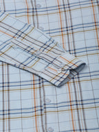 Jainish Men's Cotton Checked Formal Shirts ( SF 819Sky ) - Distacart