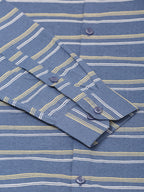 Jainish Men's Cotton Striped Formal Shirts ( SF 820Blue ) - Distacart