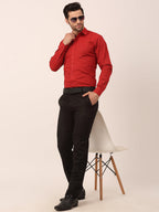Jainish Men's Cotton Printed Formal Shirts ( SF 821Red ) - Distacart