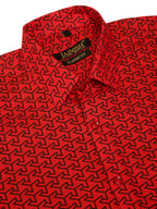 Jainish Men's Cotton Printed Formal Shirts ( SF 821Red ) - Distacart