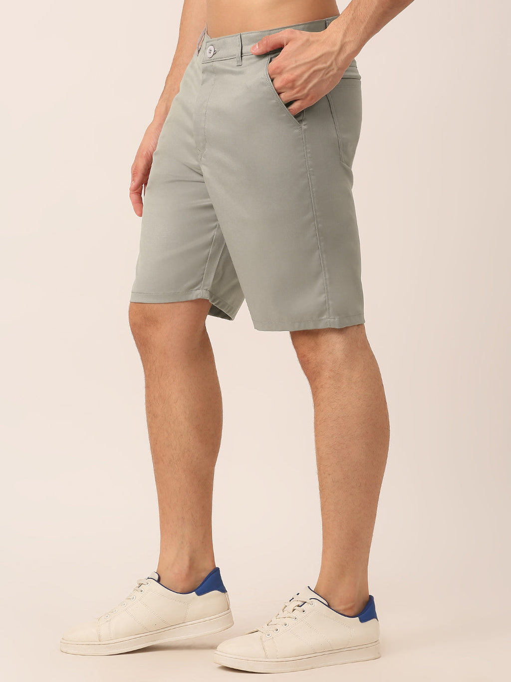 Jainish Men's Casual Cotton Solid Shorts ( SGP 153 Light-Grey ) - Distacart