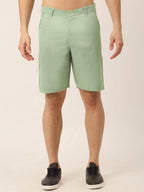 Jainish Men's Casual Cotton Solid Shorts ( SGP 153 Pista-Green ) - Distacart