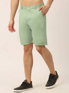 Jainish Men's Casual Cotton Solid Shorts ( SGP 153 Pista-Green ) - Distacart