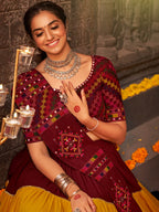 Myra Multicolour Rayon Embroidered Designer Navratri Special Lehenga