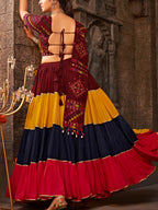 Myra Multicolour Rayon Embroidered Designer Navratri Special Lehenga